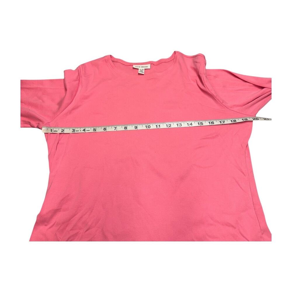 David Brooks Blouse Top Women's XL Pink 100% Cotton Knit Round Neck Long Sleeve - Picture 4 of 8